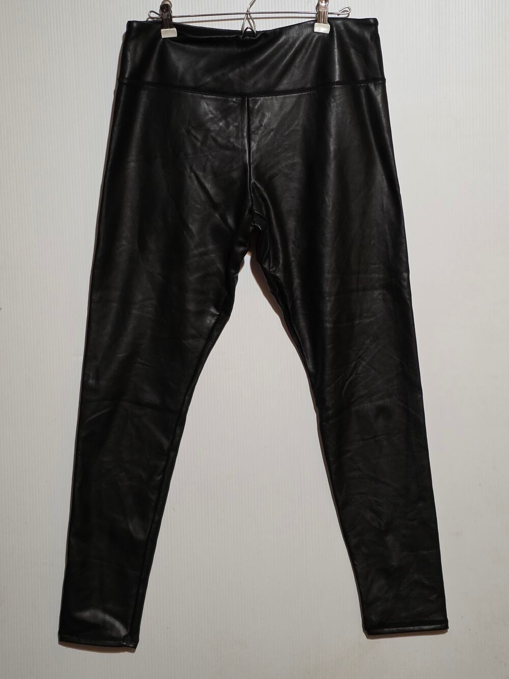 Hollister L Black Ultra High-Rise Faux Leather Leggings Vegan Biker Chic Stretch